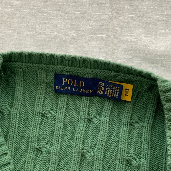 Polo by Ralph Lauren V-Neck Sweater in Green womens XXL - Picture 2 of 6